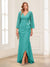 Sheath/Column V-Neck 3/4 Sleeves Mother of the Bride Dresses With Lace & 3D Floral
