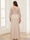 Sheath/Column V-Neck 3/4 Sleeves Plus Size Mother of the Bride Dresses With Lace & 3D Floral