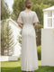Lace Sheath/Column Crew Neck Short Sleeves Ruched Mother of the Bride Dresses