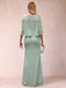 Lace Sheath/Column Crew Neck Cape Sleeves Ruched Mother of the Bride Dresses With Appliques