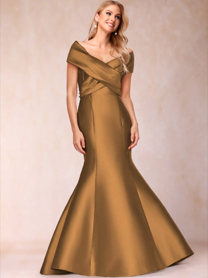 Trumpet/Mermaid V-Neck Sleeveless Ruched Mother of the Bride Dresses