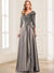 Sequins A-Line/Princess V-Neck 3/4 Sleeves Mother of the Bride Dresses With Belt
