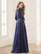 Sequins A-Line/Princess V-Neck 3/4 Sleeves Mother of the Bride Dresses With Belt