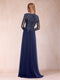 A-Line/Princess V-Neck Long Sleeves Mother of the Bride Dresses With Appliques