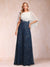 Chiffon Sheath/Column Crew Neck Cape Sleeves Mother of the Bride Dresses With Sequins