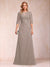 Sheath/Column Crew Neck Half Sleeves Mother of the Bride Dresses With Appliques