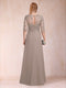 Sheath/Column Crew Neck Half Sleeves Mother of the Bride Dresses With Appliques