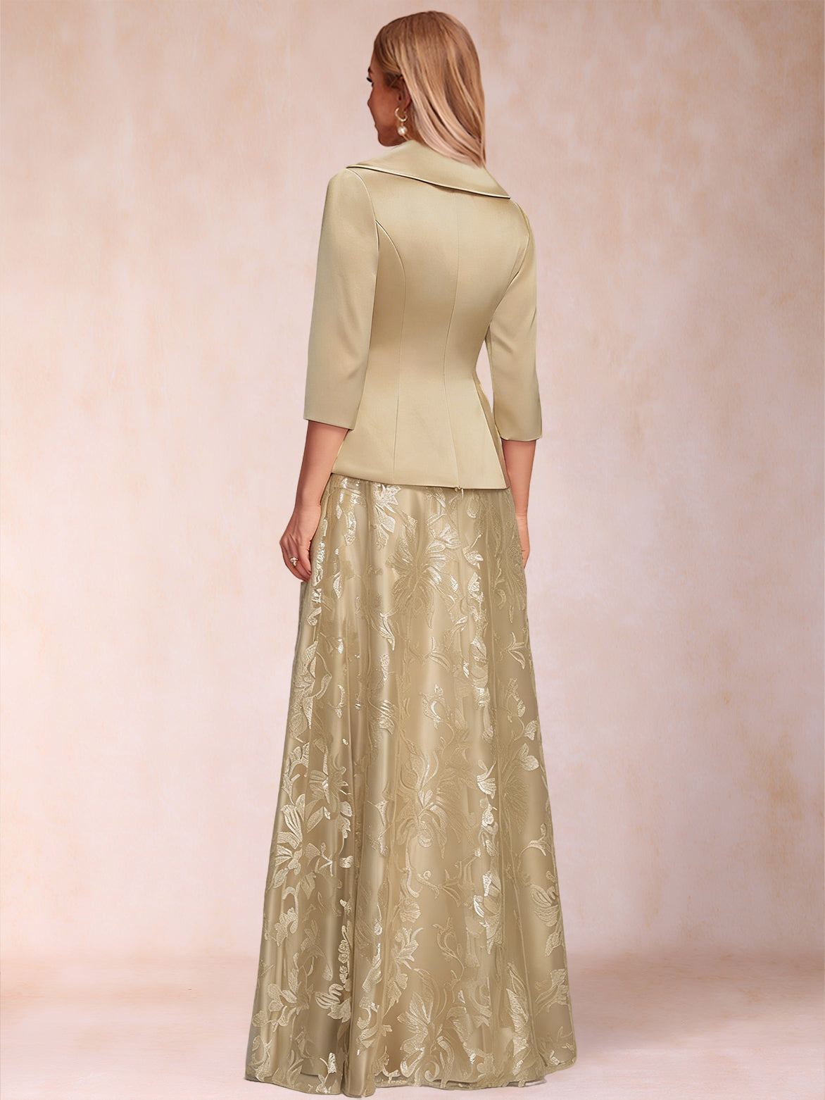 A-Line/Princess Separates V-Neck Two Piece Mother of the Bride Dresses With Bow & Sequins