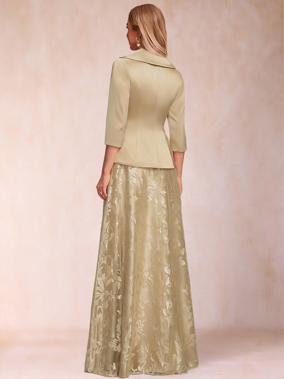 A-Line/Princess Separates V-Neck Two Piece Mother of the Bride Dresses With Bow &amp; Sequins