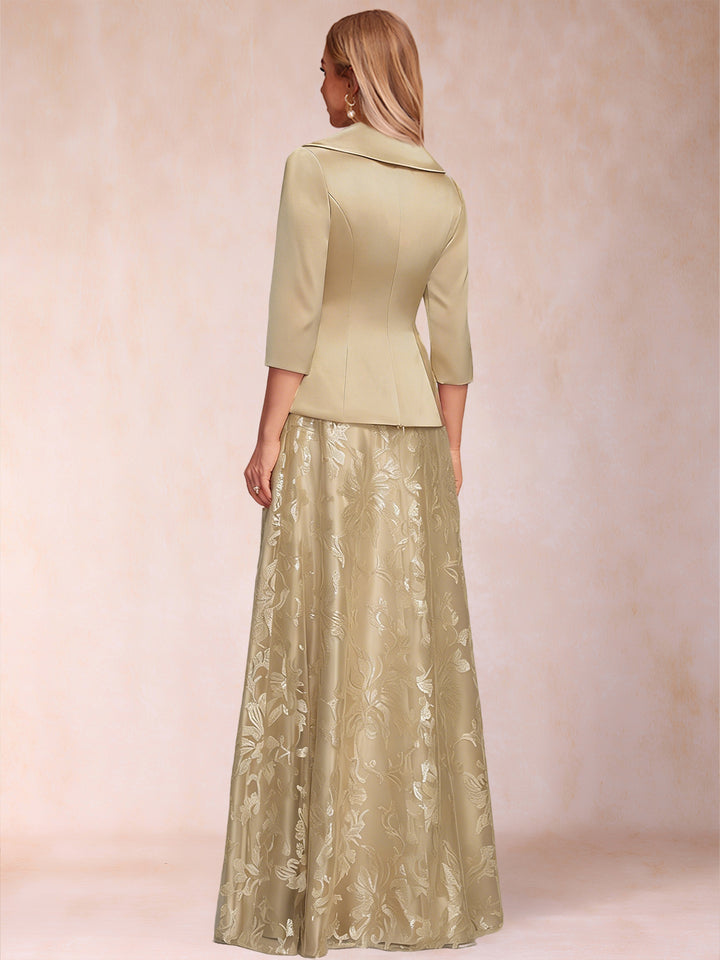 A-Line/Princess Separates V-Neck Two Piece Mother of the Bride Dresses With Bow &amp; Sequins
