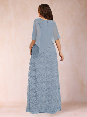 Sheath/Column Crew Neck Chiffon Plus Size Mother of the Bride Dresses With Beadings