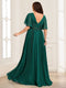 Chiffon A-Line/Princess V-Neck Short Sleeves Plus Size Mother of the Bride Dresses With Sequins & Appliques
