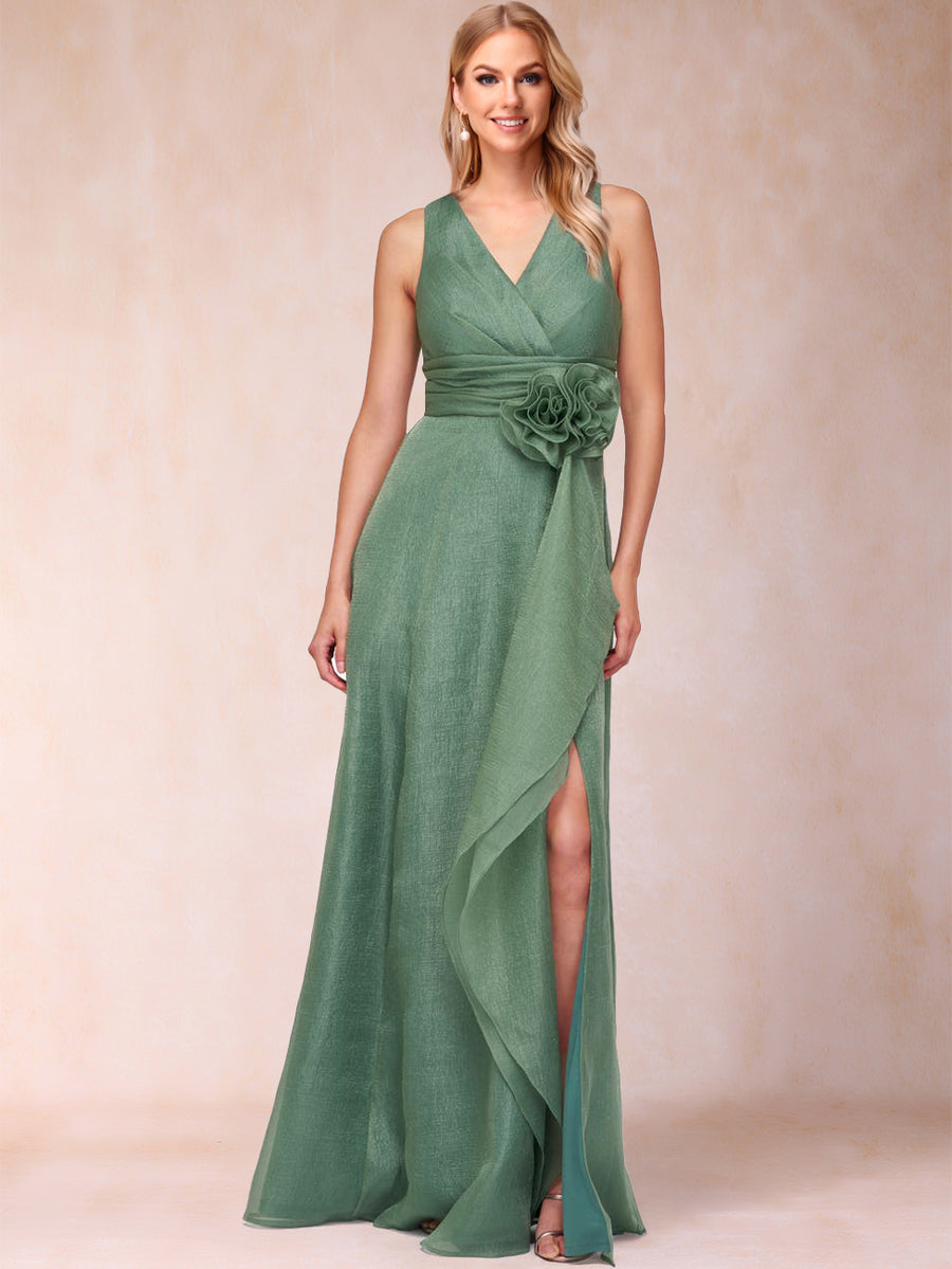 Sheath/Column V-Neck Sleeveless Mother of the Bride Dresses With Sash