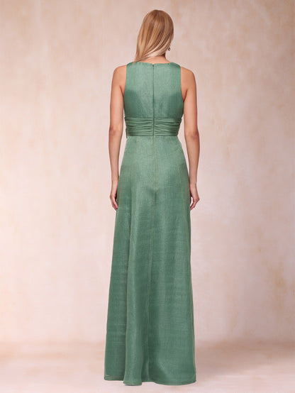 Sheath/Column V-Neck Sleeveless Mother of the Bride Dresses With Sash