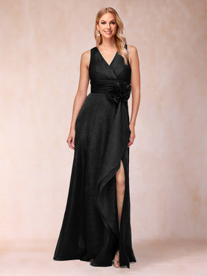 Sheath/Column V-Neck Sleeveless Mother of the Bride Dresses With Sash