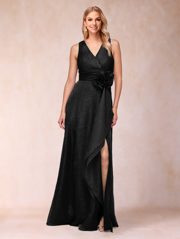 Sheath/Column V-Neck Sleeveless Mother of the Bride Dresses With Sash