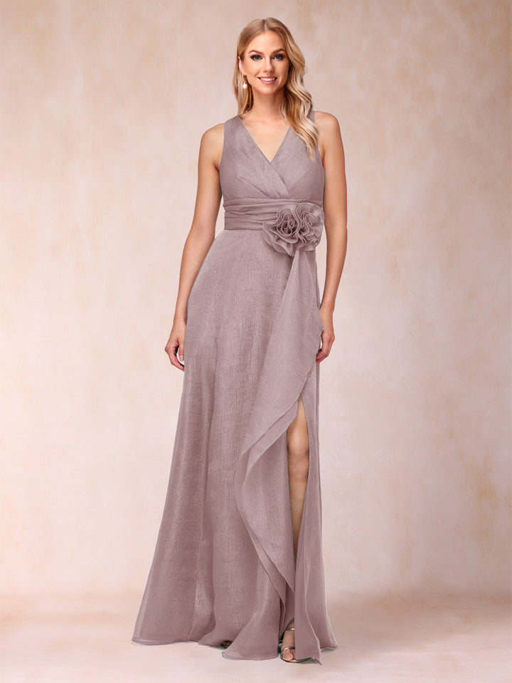 Sheath/Column V-Neck Sleeveless Mother of the Bride Dresses With Sash