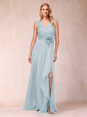 Sheath/Column V-Neck Sleeveless Mother of the Bride Dresses With Sash