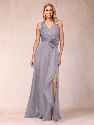 Sheath/Column V-Neck Sleeveless Mother of the Bride Dresses With Sash