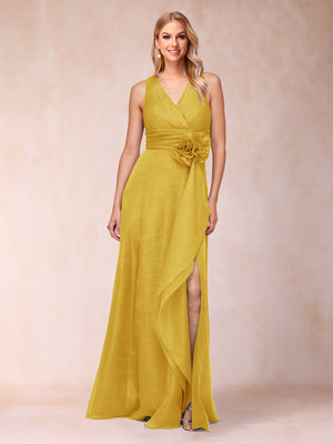 Sheath/Column V-Neck Sleeveless Mother of the Bride Dresses With Sash