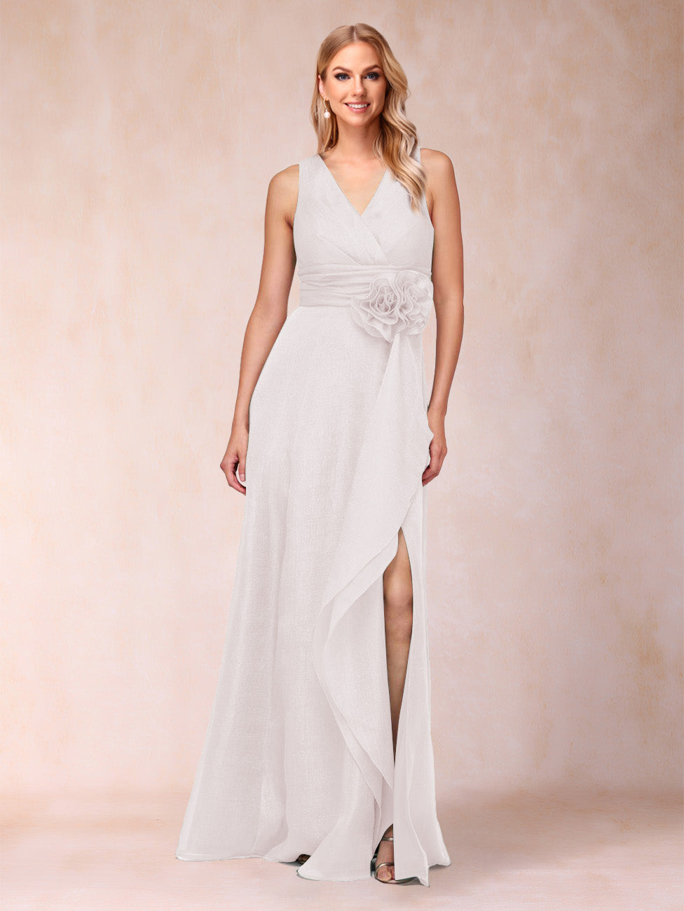 Sheath/Column V-Neck Sleeveless Mother of the Bride Dresses With Sash