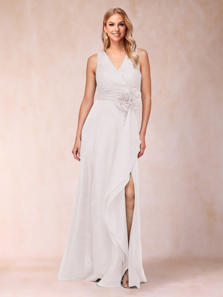 Sheath/Column V-Neck Sleeveless Mother of the Bride Dresses With Sash