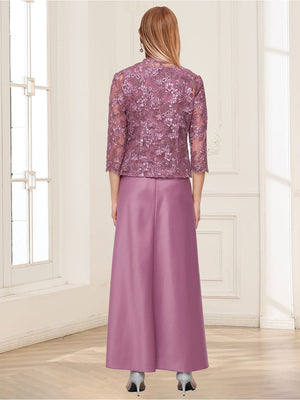 Sheath/Column Scoop Sleeveless 2 Pieces Mother of the Bride Dresses with Appliques & Jacket