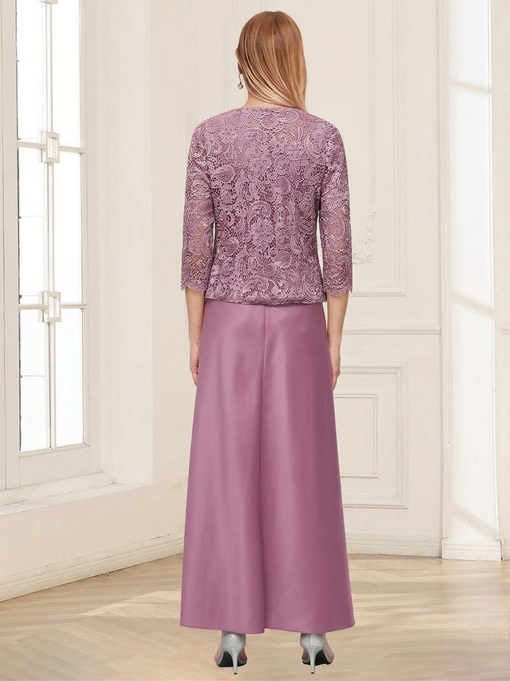 Sheath/Column Scoop Sleeveless 2 Pieces Mother of the Bride Dresses with Appliques &amp; Jacket