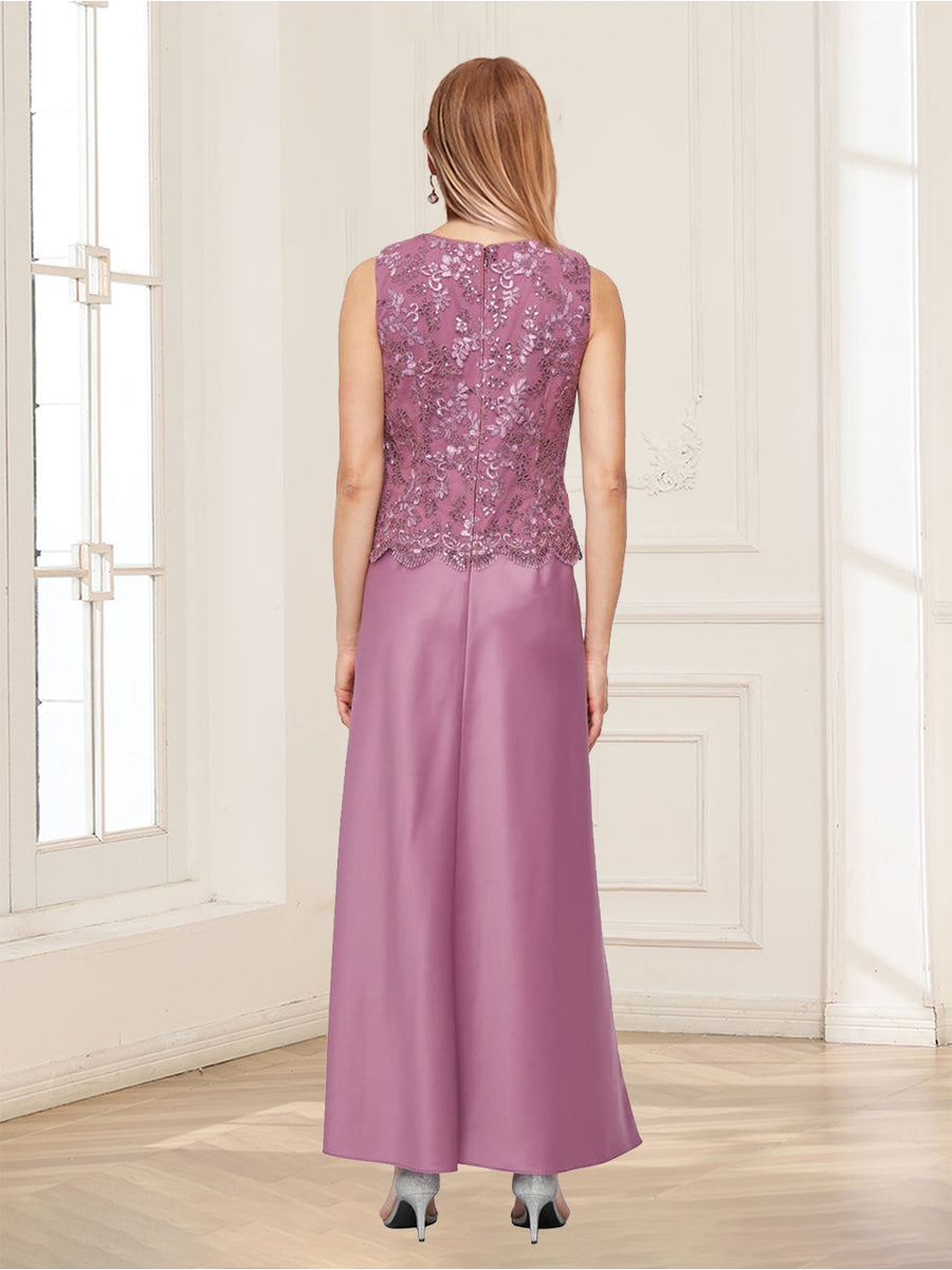 Sheath/Column Scoop Sleeveless 2 Pieces Mother of the Bride Dresses with Appliques & Jacket