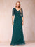 Sheath/Column V-Neck Half Sleeves Mother of the Bride Dresses With Appliques