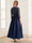 A-Line/Princess Crew Neck 3/4 Sleeves Mother of the Bride Dresses With Belt & Sequins