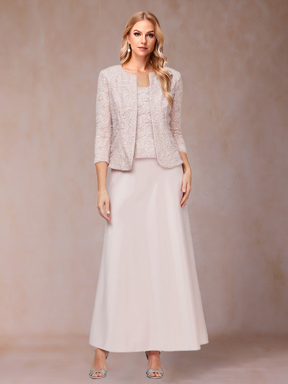 A-Line/Princess Scoop Sleeveless 2 Pieces Mother of the Bride Dresses with Appliques & Jacket