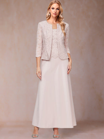 A-Line/Princess Scoop Sleeveless 2 Pieces Mother of the Bride Dresses with Appliques & Jacket