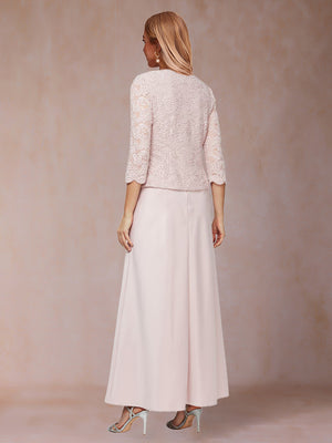 A-Line/Princess Scoop Sleeveless 2 Pieces Mother of the Bride Dresses with Appliques & Jacket