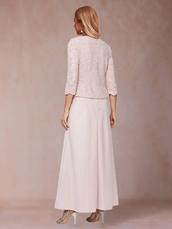 A-Line/Princess Scoop Sleeveless 2 Pieces Mother of the Bride Dresses with Appliques & Jacket