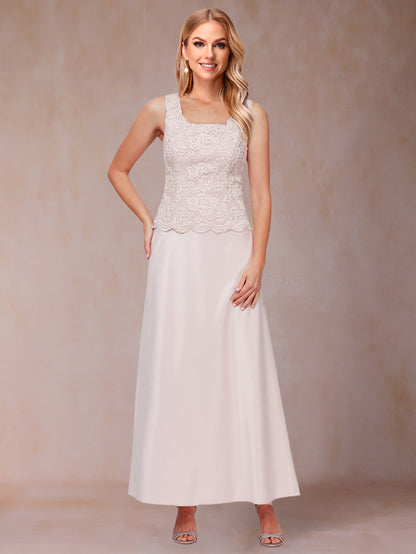 A-Line/Princess Scoop Sleeveless 2 Pieces Mother of the Bride Dresses with Appliques & Jacket