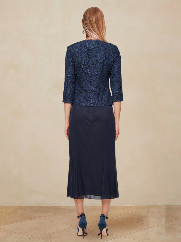 Sheath/Column Scoop Sleeveless 2 Pieces Mother of the Bride Dresses with Beadings & Jacket