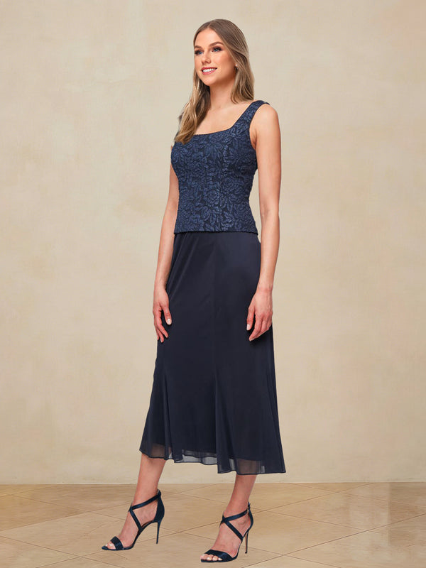 Sheath/Column Scoop Sleeveless 2 Pieces Mother of the Bride Dresses with Beadings & Jacket