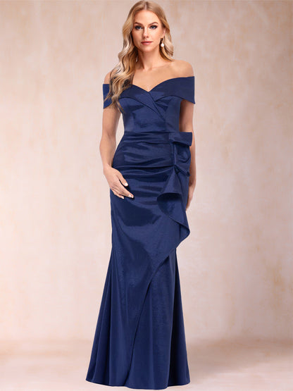 Trumpet/Mermaid Off-the-Shoulder Sleeveless Mother of the Bride Dresses With Ruffles