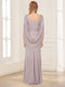 Sheath/Column Crew Neck Short Sleeves Mother of the Bride Dresses With Cape