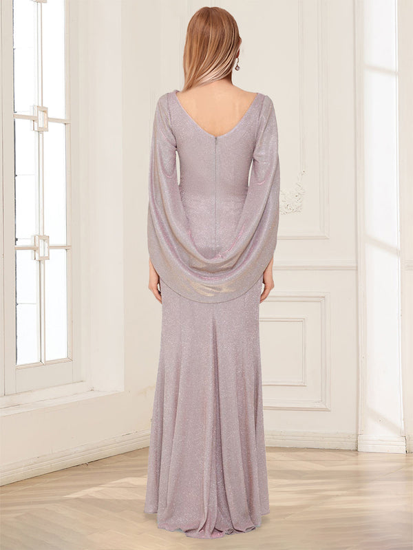 Sheath/Column Crew Neck Short Sleeves Mother of the Bride Dresses With Cape