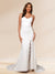 Sheath/Column Spaghetti Straps Sweep Train Prom Dresses With Lace