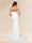 Sheath/Column Spaghetti Straps Sweep Train Prom Dresses With Lace