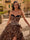 A-Line/Princess Strapless Sweep Train Prom Dresses With Ruffles & Split Side