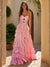 A-Line/Princess Sweetheart Sweep Train Prom Dresses With Ruffles & Split Side