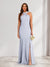 Sheath/Column Halter Ruched Bridesmaid Dresses with Split Side