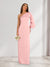Sheath/Column One-Shoulder 3/4 Sleeves Bridesmaid Dresses with Split Side