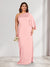 Sheath/Column One-Shoulder 3/4 Sleeves Plus Size Bridesmaid Dresses with Split Side