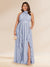 Chiffon A-Line/Princess Halter Plus Size Bridesmaid Dresses with Split Side & Ruffles