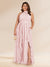 Chiffon A-Line/Princess Halter Plus Size Bridesmaid Dresses with Split Side & Ruffles